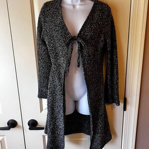 Jamie Nicole Collection Black/Gray Sweater/Duster Size Large